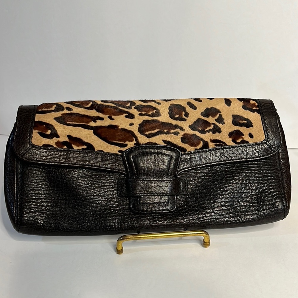 Banana Republic Leather Leopard Clutch Bag - Picture 2 of 6